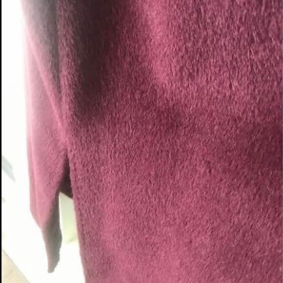 CINZIA ROCCA Womens' Burgundy Baby Llama Wool Long Coat Italy Size 12 - Picture 3 of 5